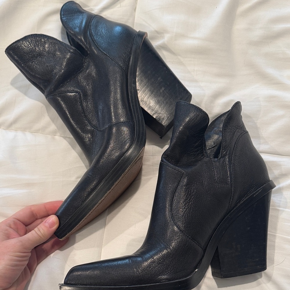 Stylish Black Leather Ankle Boots
